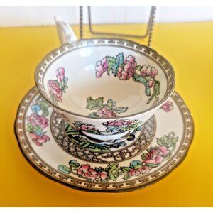 Coalport Indian Tree Tea Cup & Saucer Set 1950's